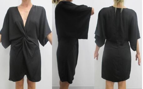 JASI&CO黑色复古宽松型扭结连衣裙
